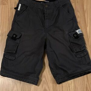 Bugle Boys Black Cargo Shorts w/ Multiple Pockets - 100% Cotton - Size 12 Husky